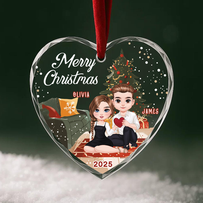 Merry Christmas Couple Ornament, Custom Couple Ornament