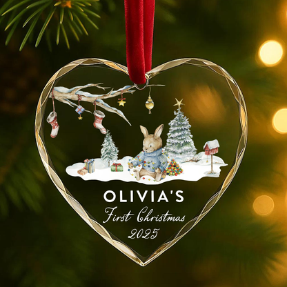 Baby’s First Christmas Ornament, Personalized Name and Year