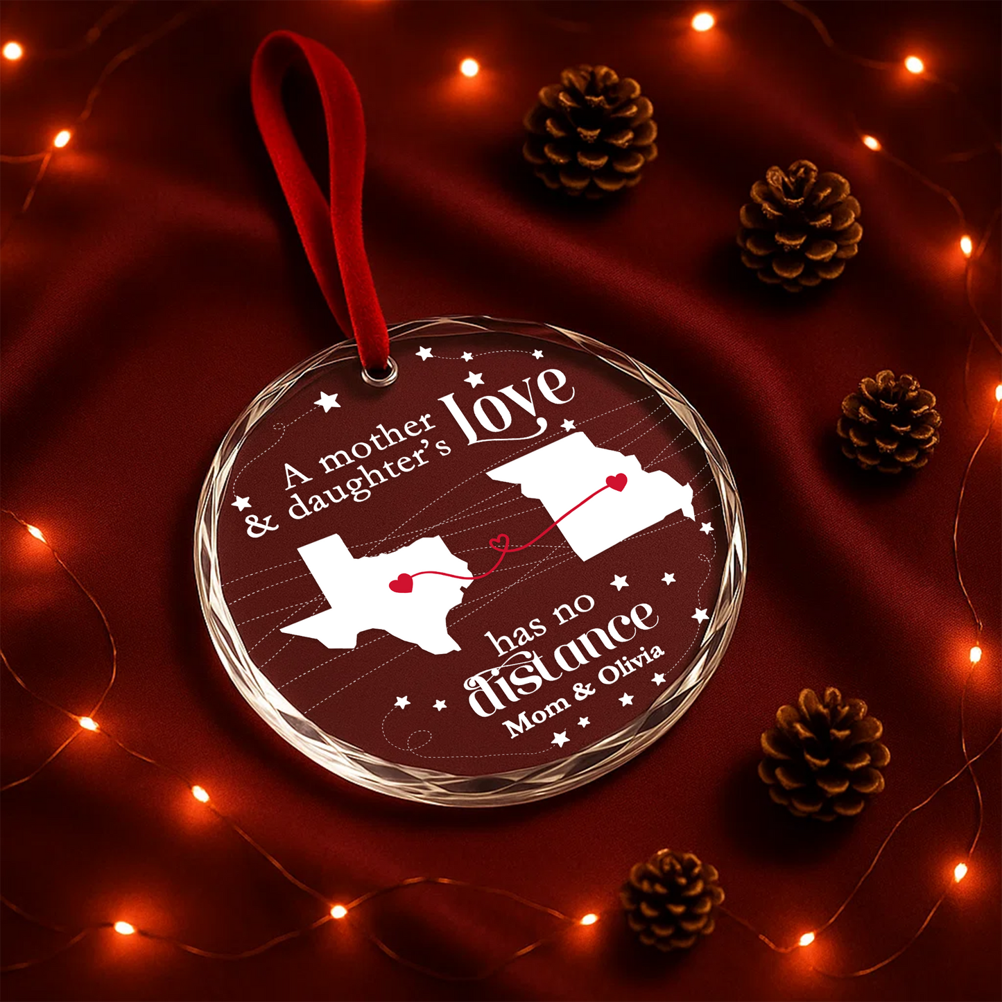 A Mother & Daughter’s Love Has No Distance Heart Ornament