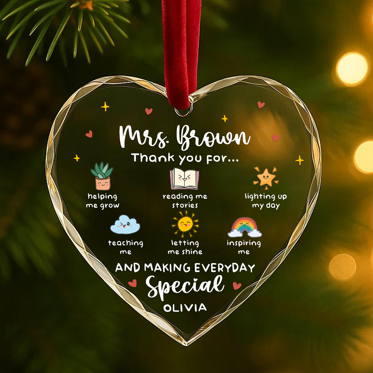 Teacher Appreciation Ornament, Thank You for Making Every Day Special