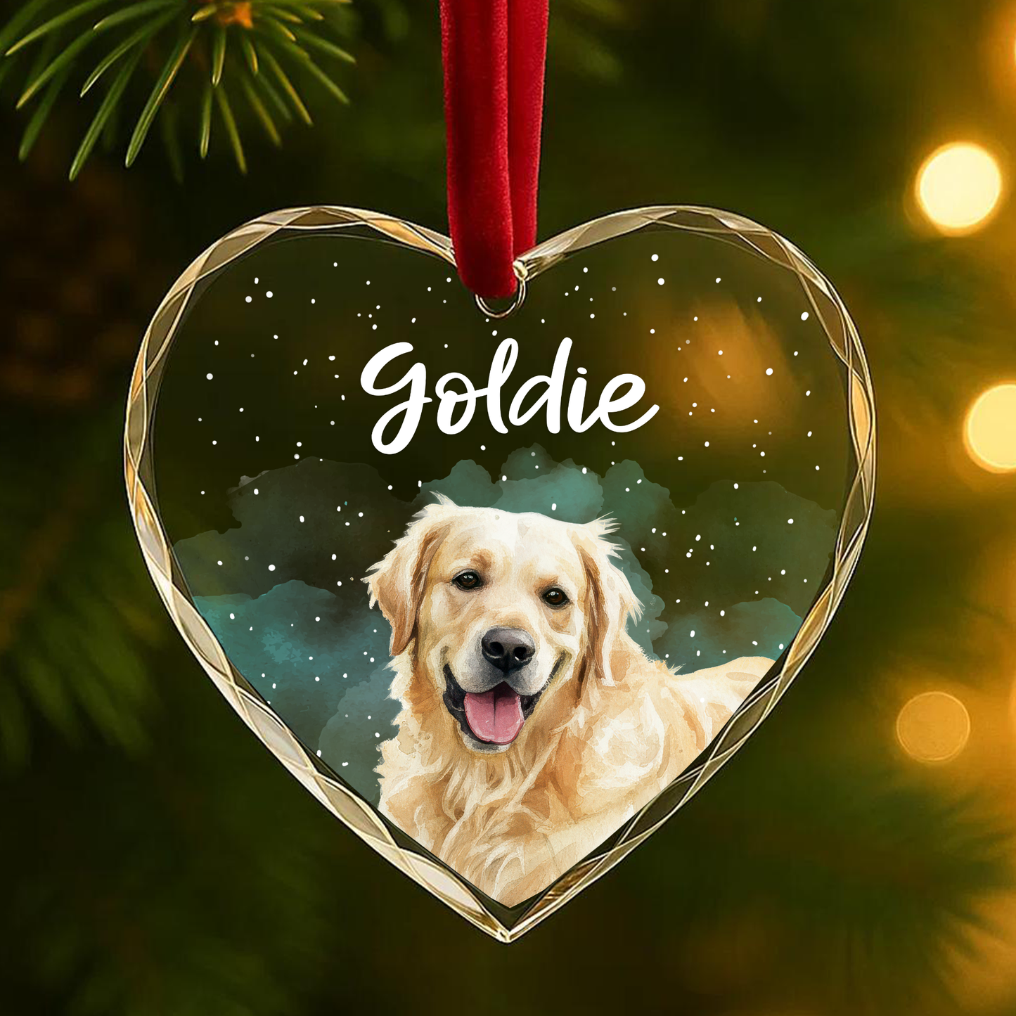 Custom Pet Portrait Ornament, Personalized Dog Photo Gift