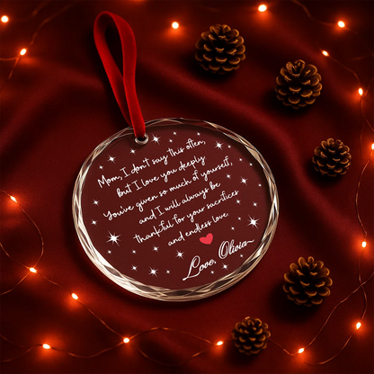 Love You Mom Heart Ornament, Thank You for Your Endless Love