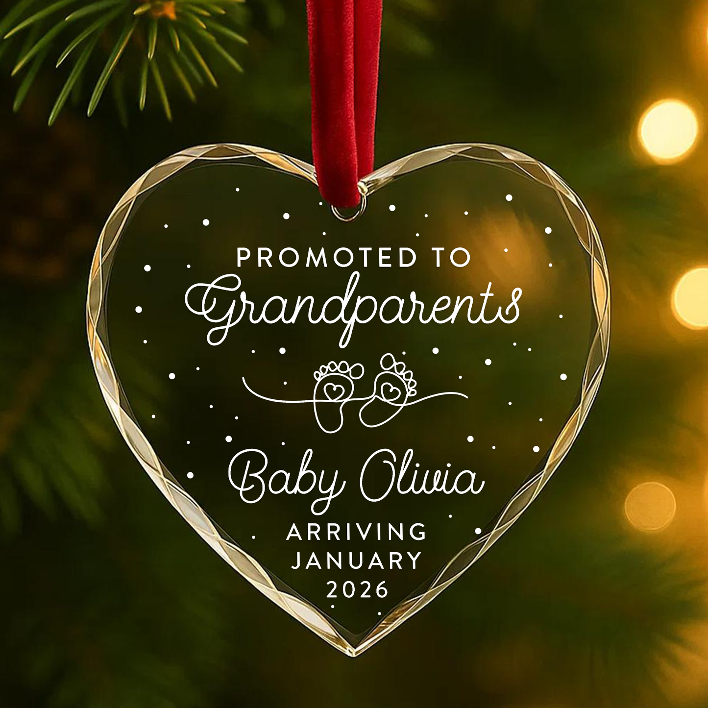 Promoted to Grandparents, Baby Announcement Ornament