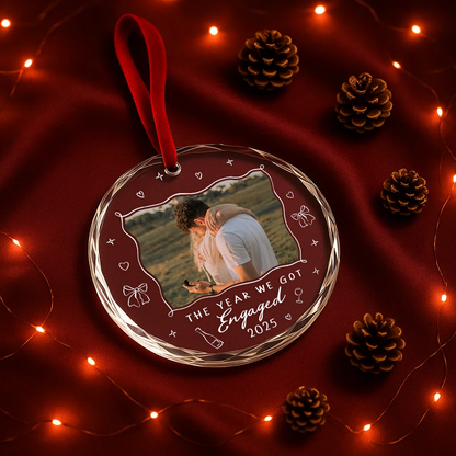 The Year We Got Engaged 2025, Custom Glass Ornament