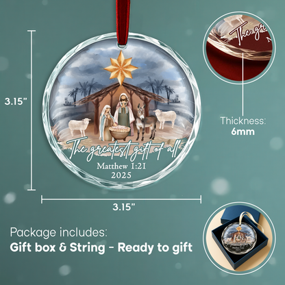 The Greatest Gift of All Nativity Scene Ornament