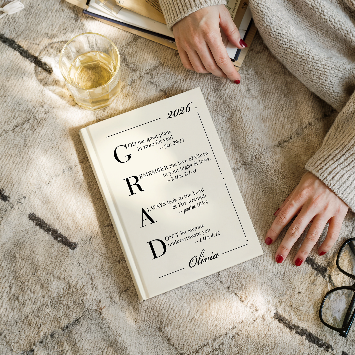 Personalized Christian Graduation Journal – “Grad 2026” Bible Verse Notebook, Faith-Based Gift