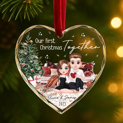 Our First Christmas Together Ornament, Custom Couple Ornament