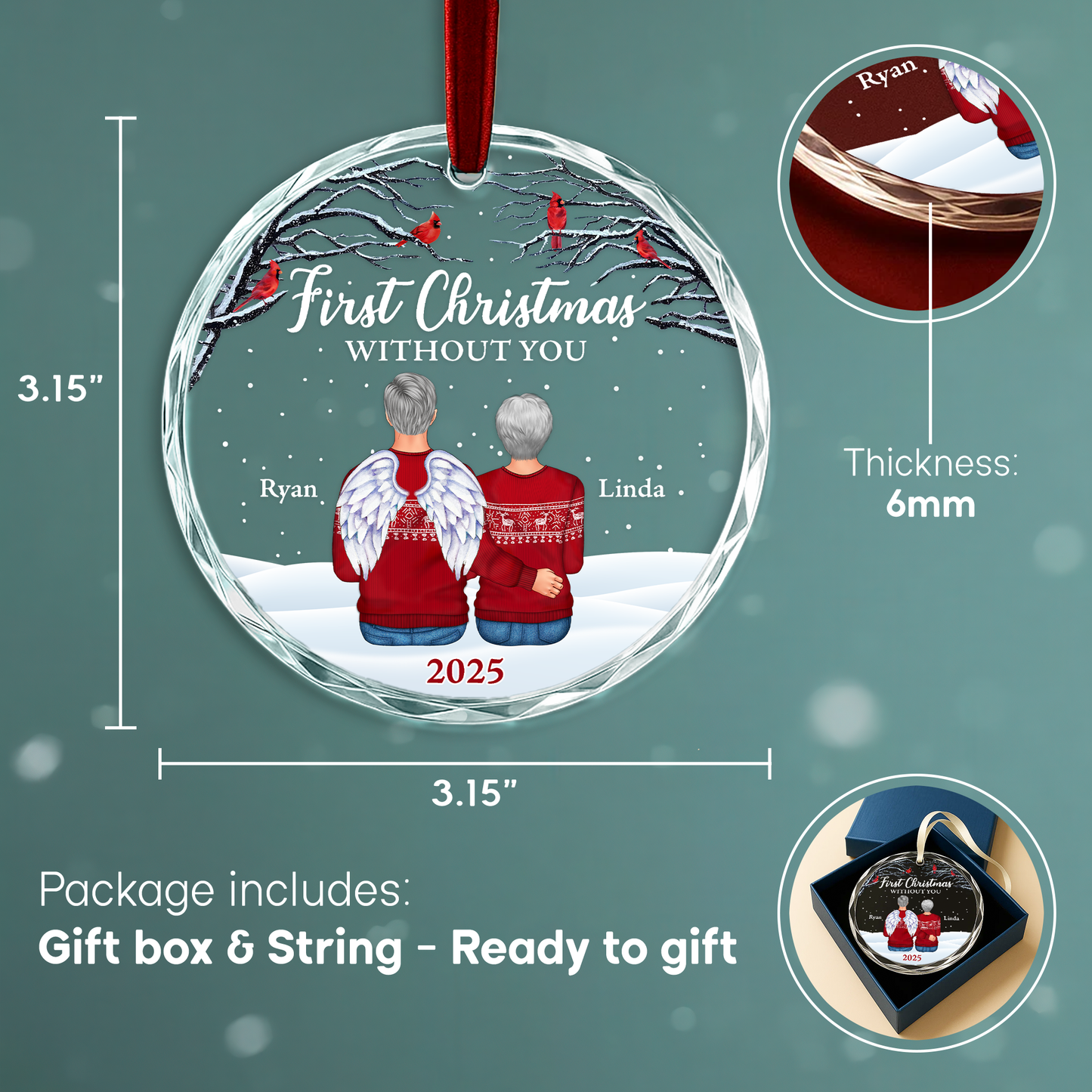 First Christmas Without You Memorial Ornament