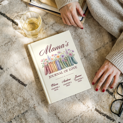 Personalized Mom Journal – “Mama’s Journal of Love” Custom Book with Kids Names & Birth Years