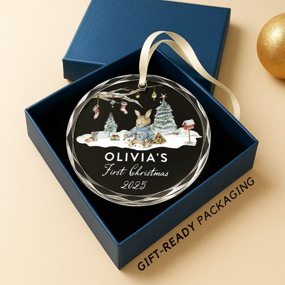 Baby’s First Christmas Ornament, Personalized Name and Year
