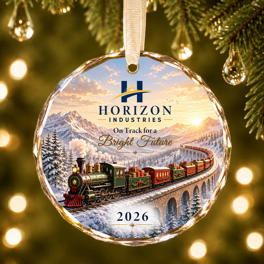 Personalized Company Christmas Train Ornament