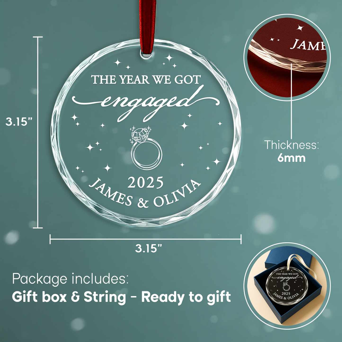 The Year We Got Engaged Ornament, Proposal Keepsake