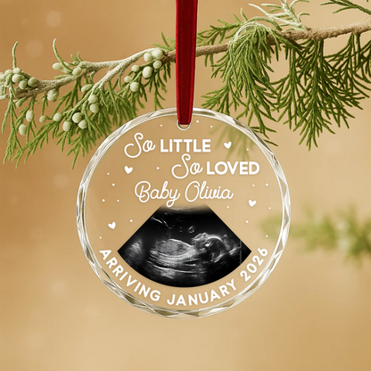 So Little So Loved, Ultrasound Photo Ornament, Baby Arrival Keepsake