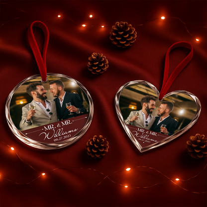 Mr & Mr Wedding Ornament, Couple Personalized Ornament