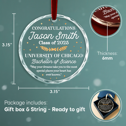 Class of 2025 Graduation Heart Ornament, May Your Dreams Take You Far