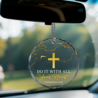 Christian Heart Ornament, Do It with All Your Heart
