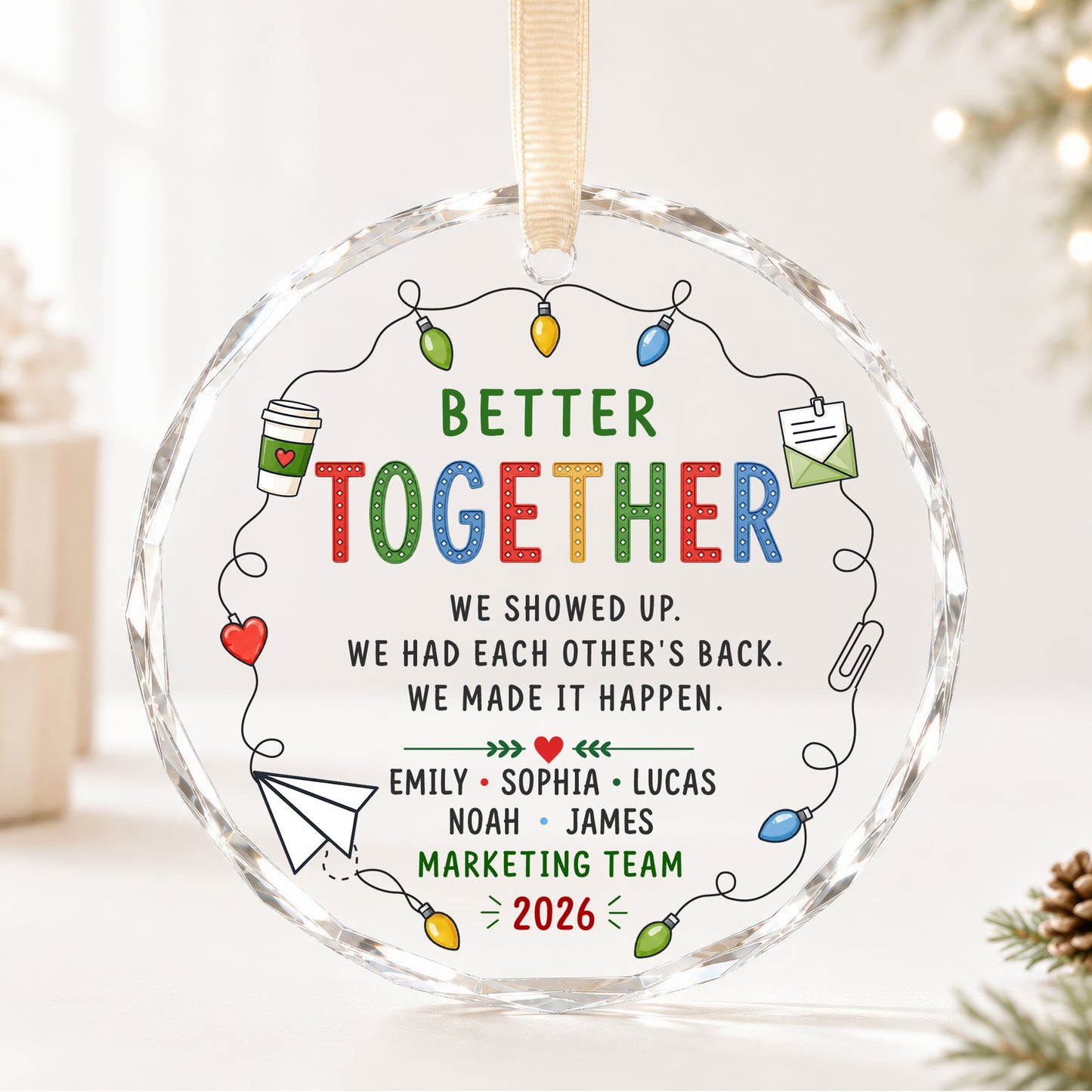 Personalized Better Together Team Ornament