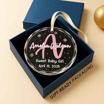 Custom Baby Name Ornament, Sweet Baby with Birth Date