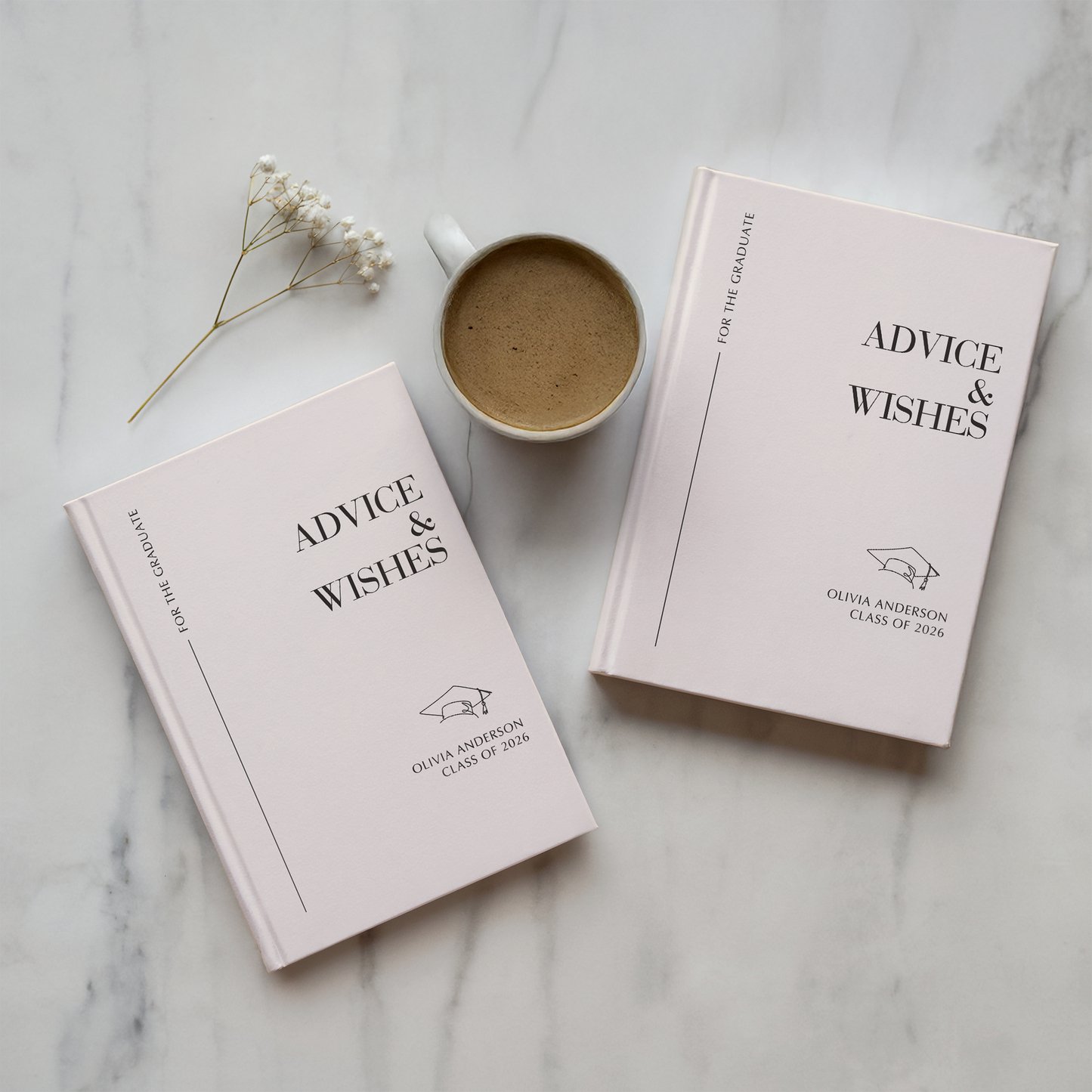 Personalized Graduation Advice Book – Minimalist “Advice & Wishes” Journal, Class of 2026 Gift