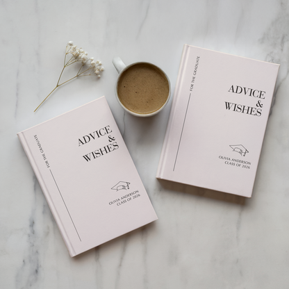 Personalized Graduation Advice Book – Minimalist “Advice & Wishes” Journal, Class of 2026 Gift