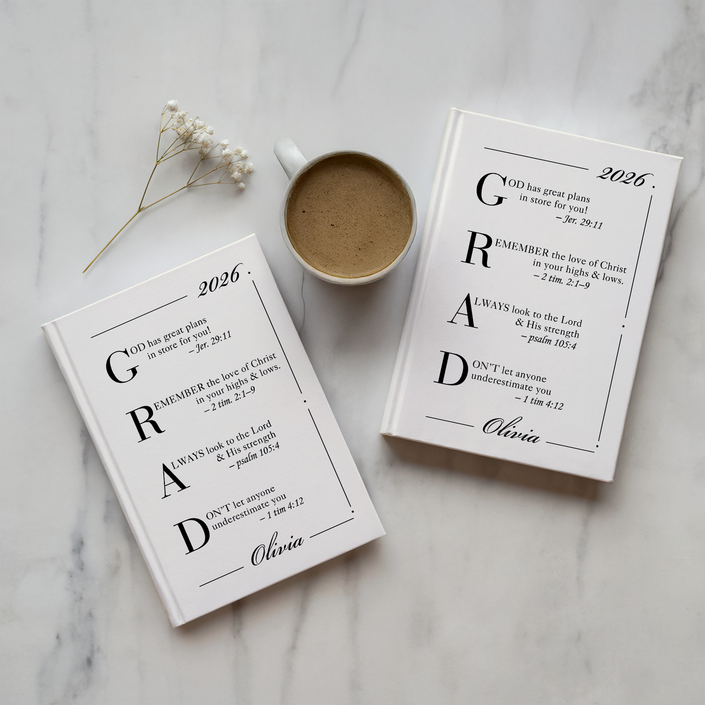 Personalized Christian Graduation Journal – “Grad 2026” Bible Verse Notebook, Faith-Based Gift