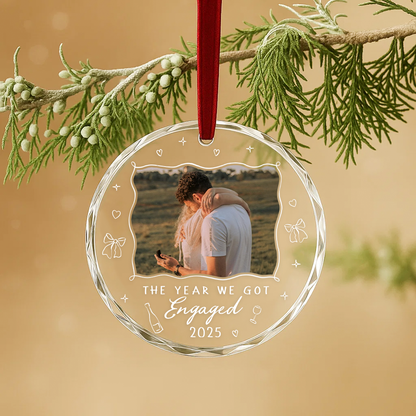 The Year We Got Engaged 2025, Custom Glass Ornament