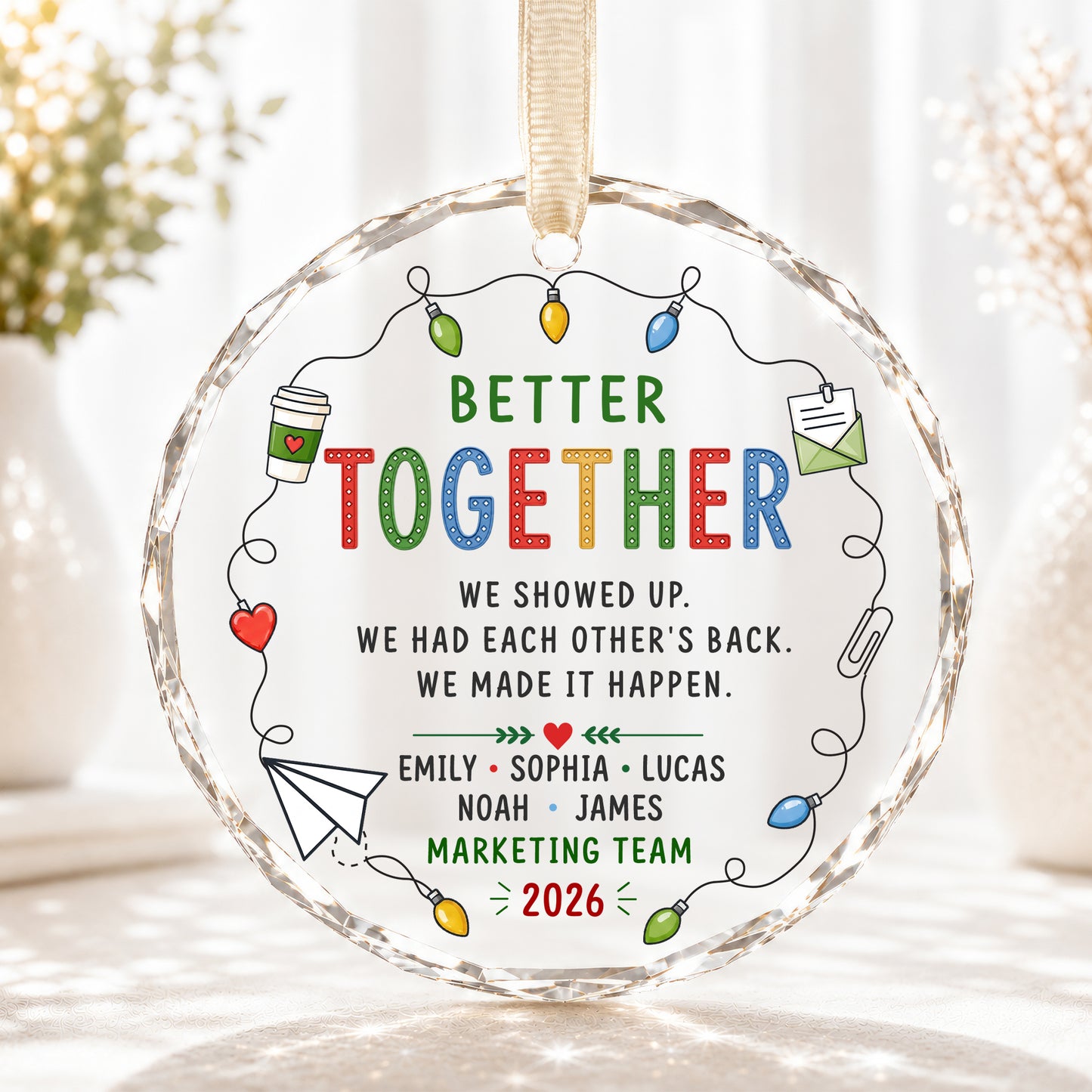 Personalized Better Together Team Ornament