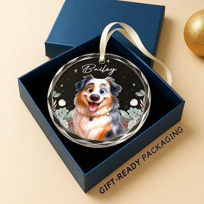 Custom Pet Cartoon Portrait Ornament, Dog Illustration Keepsake
