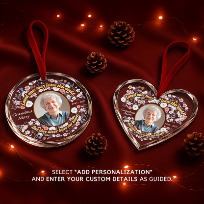 Forever Loved Memorial Photo Ornament, In Loving Memory Heart Christmas Ornament