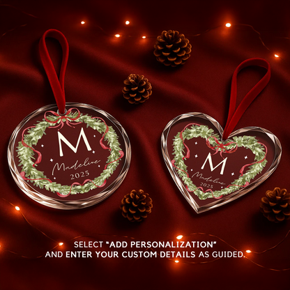 Christmas Family Name Ornament, Custom Name and Year