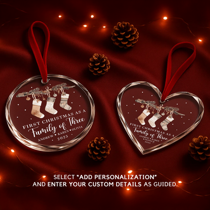 First Christmas as a Family of Three Ornament