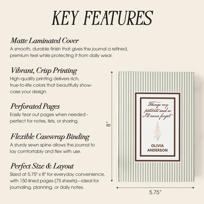 Personalized Nurse Memory Journal – Custom Name Notebook for Healthcare Heroes