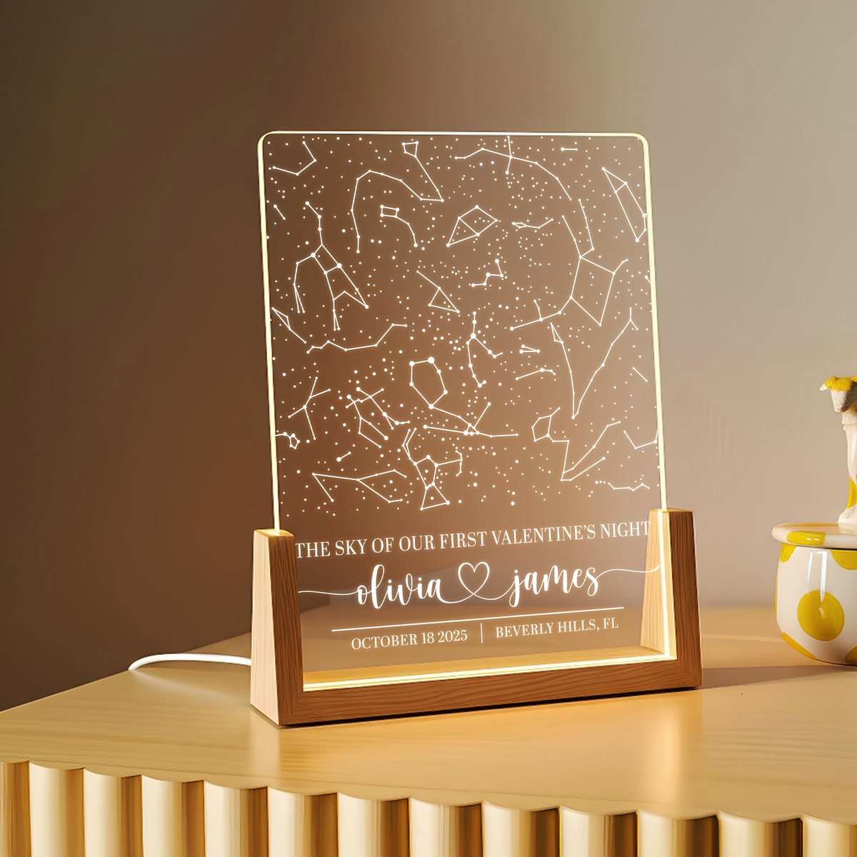 The Sky of Our First Valentine – A Personalized Star Map Keepsake