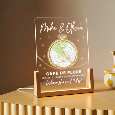 Where She Said Yes – A Personalized Engagement Location Keepsake