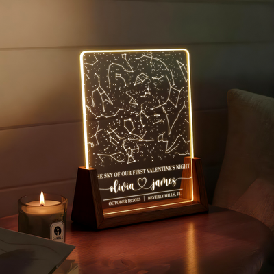 The Sky of Our First Valentine – A Personalized Star Map Keepsake