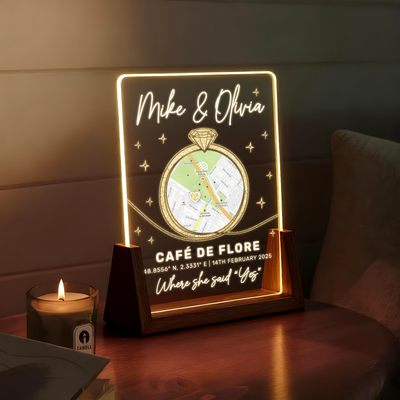 Where She Said Yes – A Personalized Engagement Location Keepsake