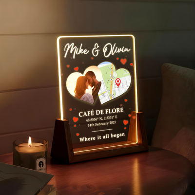 Where It All Began – A Personalized Couple Map & Photo Keepsake