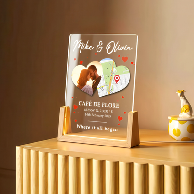 Where It All Began – A Personalized Couple Map & Photo Keepsake