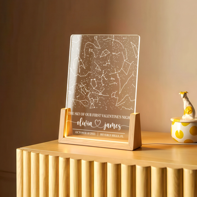 The Sky of Our First Valentine – A Personalized Star Map Keepsake