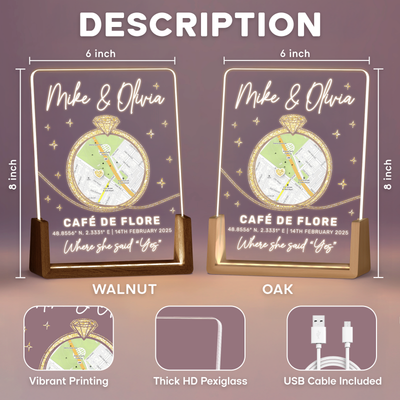 Where She Said Yes – A Personalized Engagement Location Keepsake