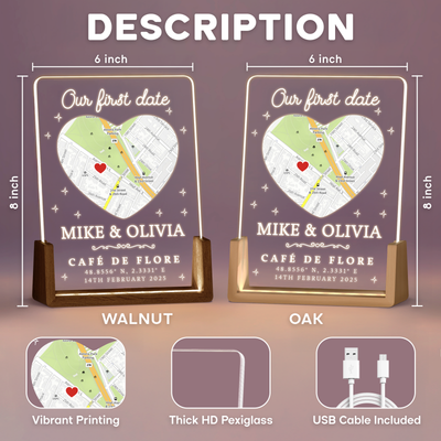 Our First Date – A Personalized Location Map Keepsake
