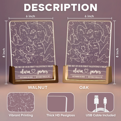 The Sky of Our First Valentine – A Personalized Star Map Keepsake